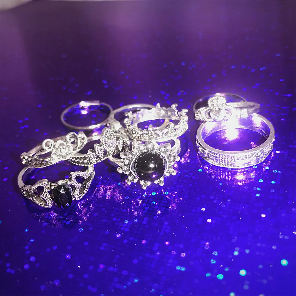 10 Pieces Punk Rings BY19000