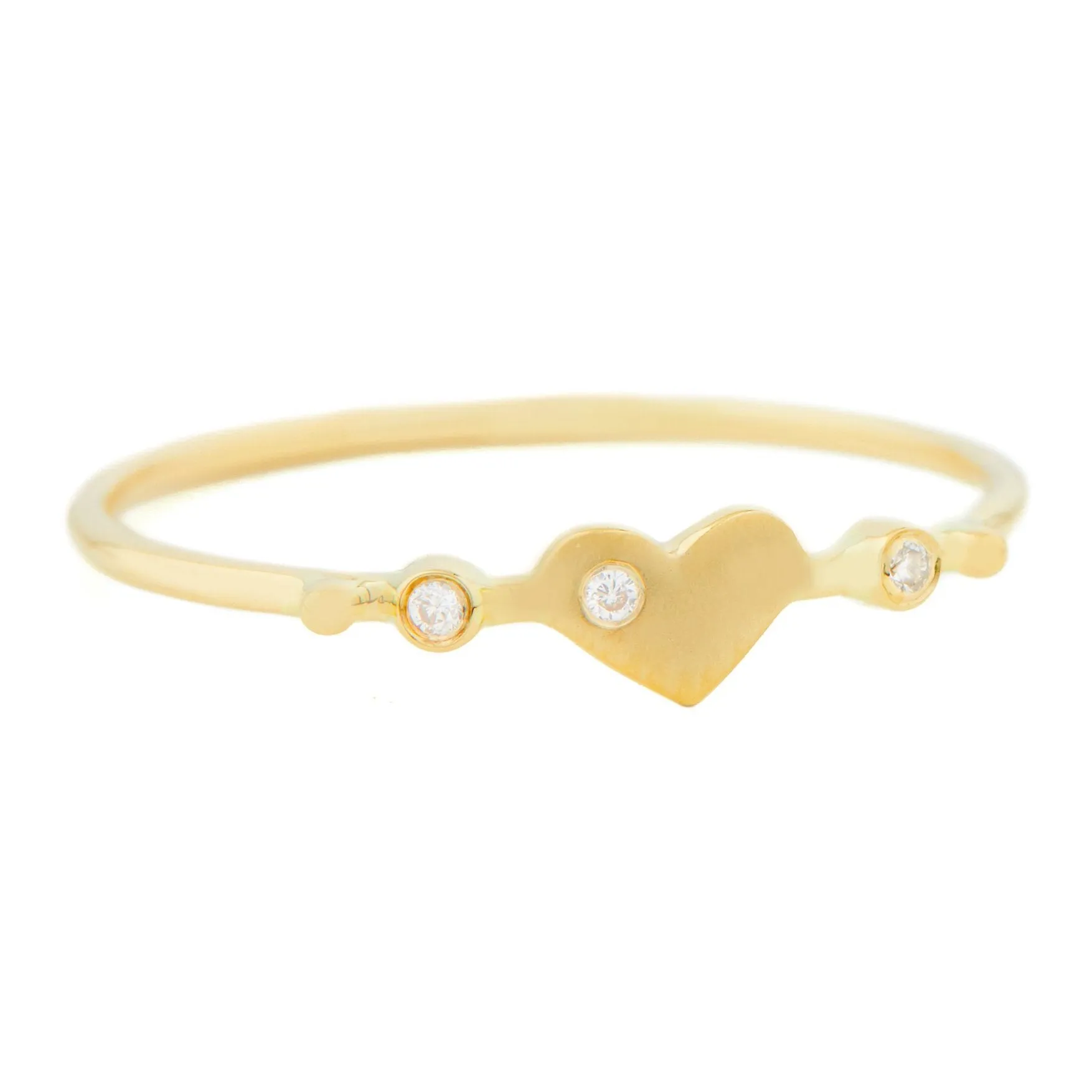 14K Gold Babette Heart Ring Diamond Detail