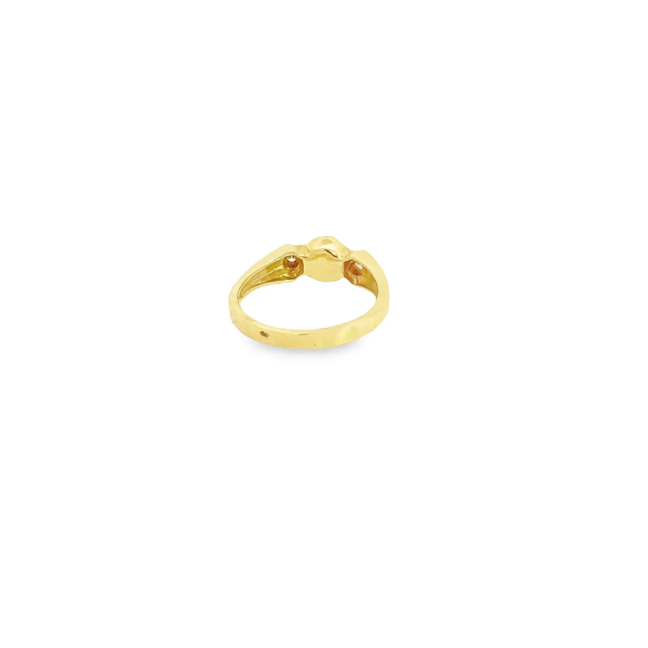 14kt Yellow Gold Ring with White South Sea Pearl and 0.14ct Diamond