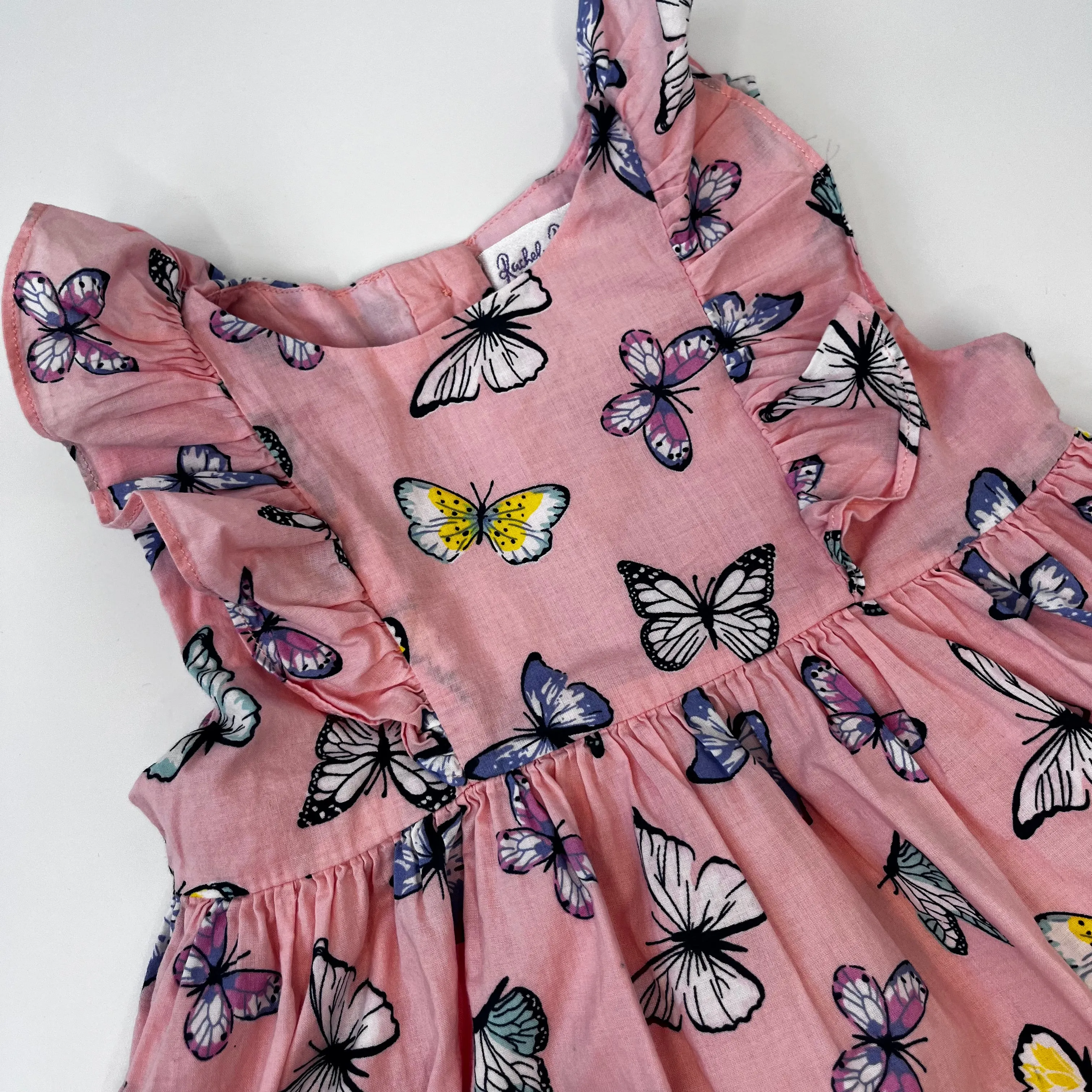 18 Months Rachel Riley Butterfly Print Dress with Bloomers