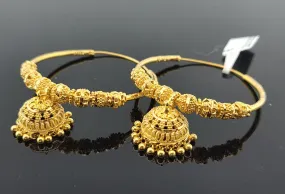 Gold Designer Jhumki Earrings