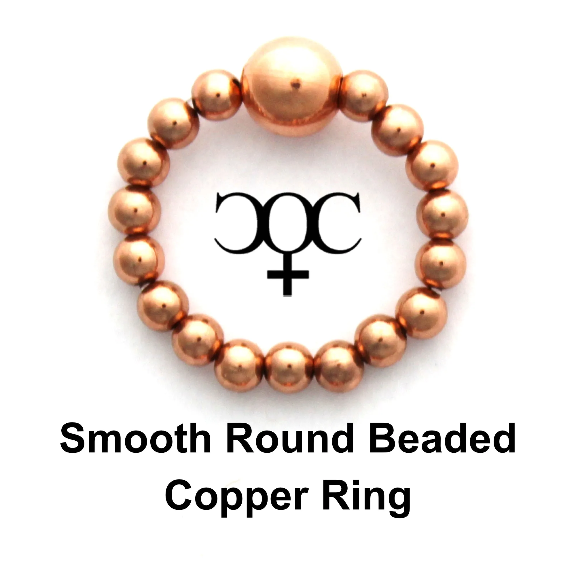 Copper Beaded Stretch Rings