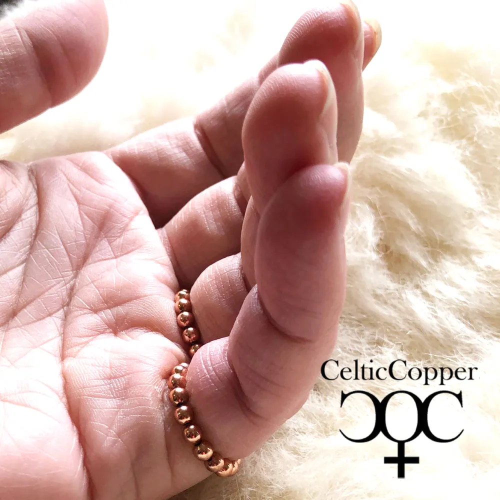 Copper Beaded Stretch Rings