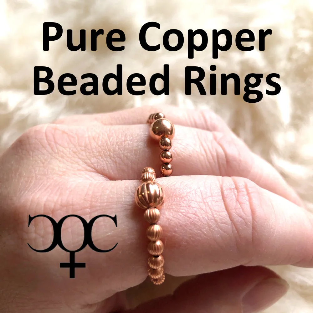 Copper Beaded Stretch Rings