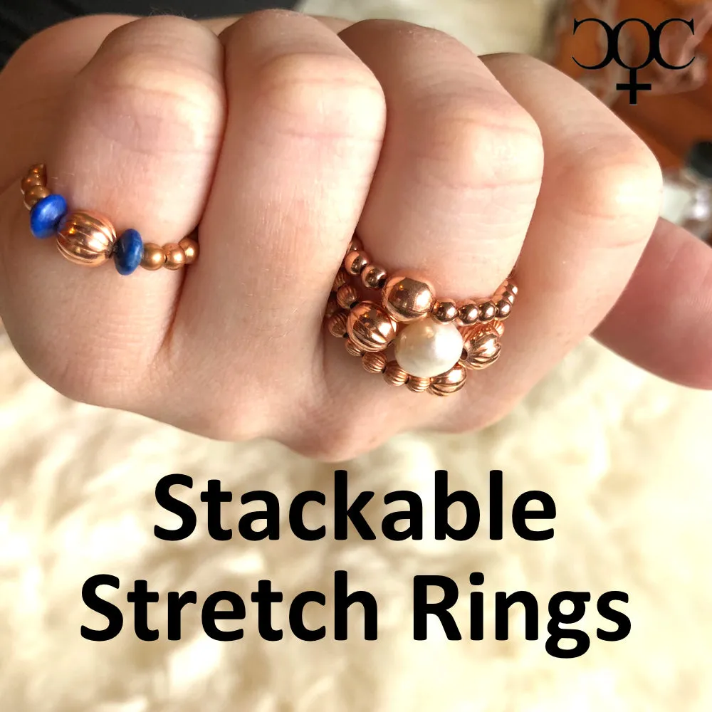 Copper Beaded Stretch Rings