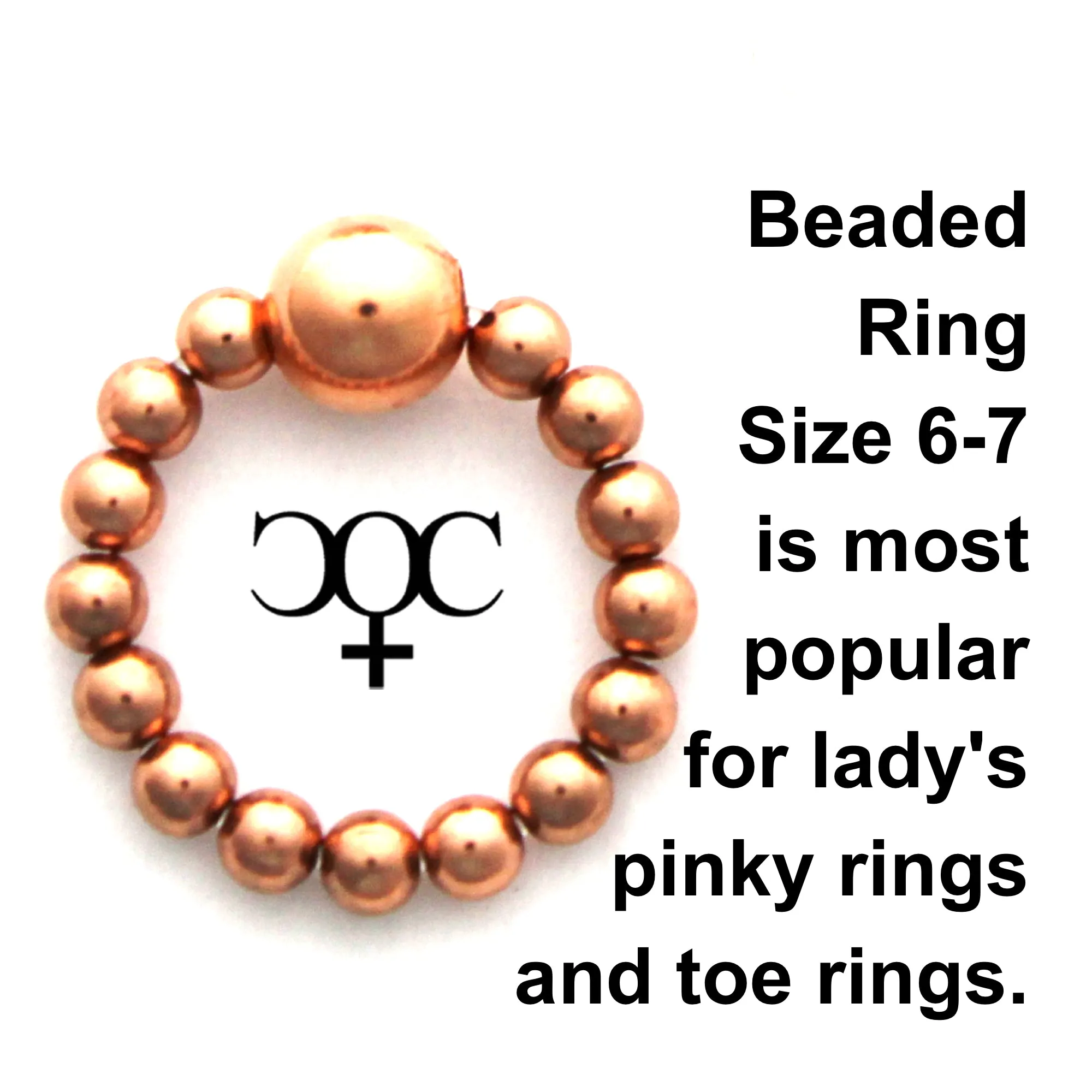 Copper Beaded Stretch Rings