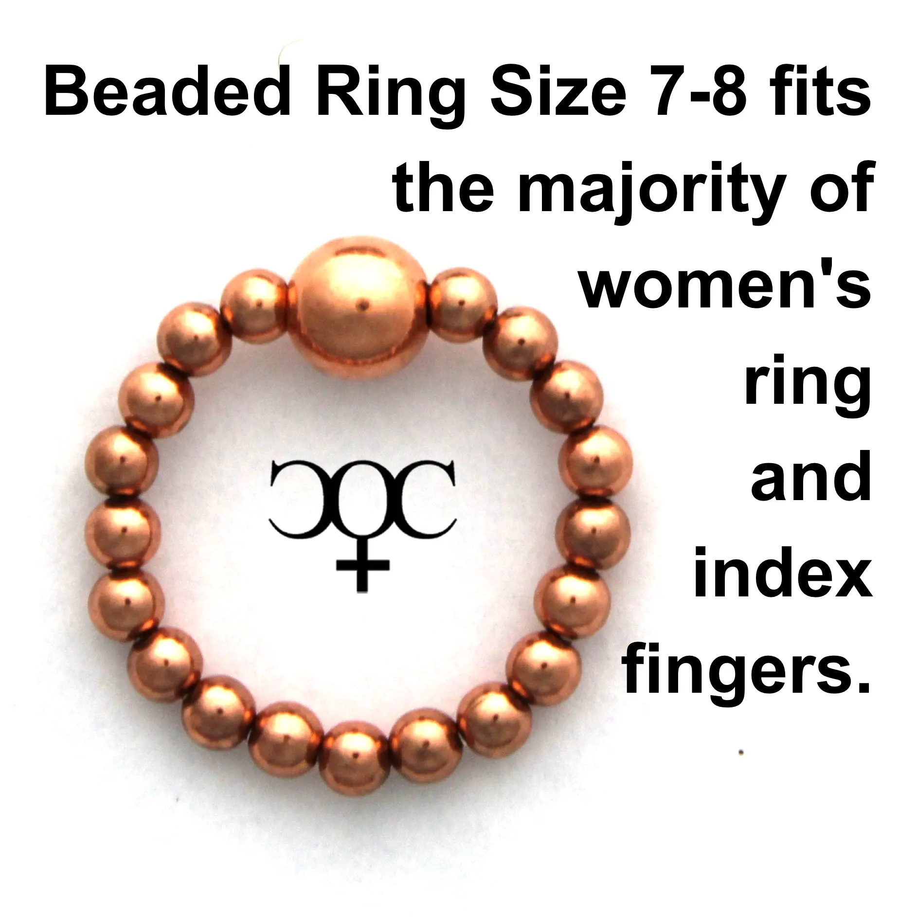 Copper Beaded Stretch Rings