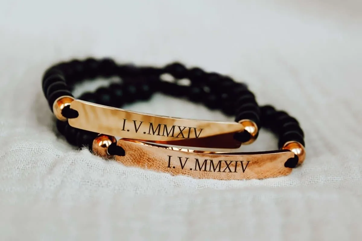 Adjustable Distance Bracelets Custom Engraving