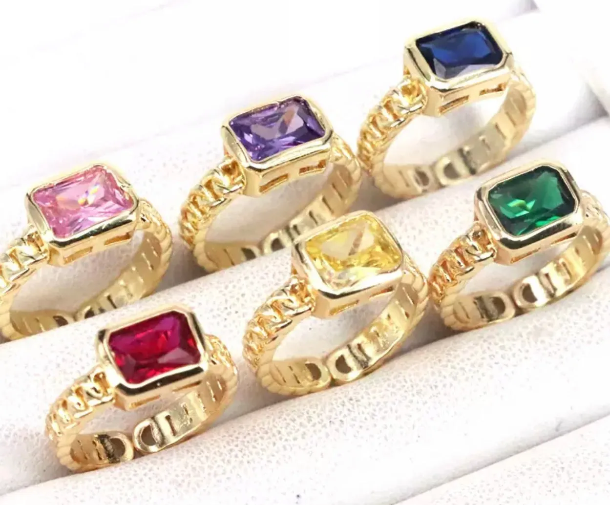 Gem Rings with Adjustable Fit