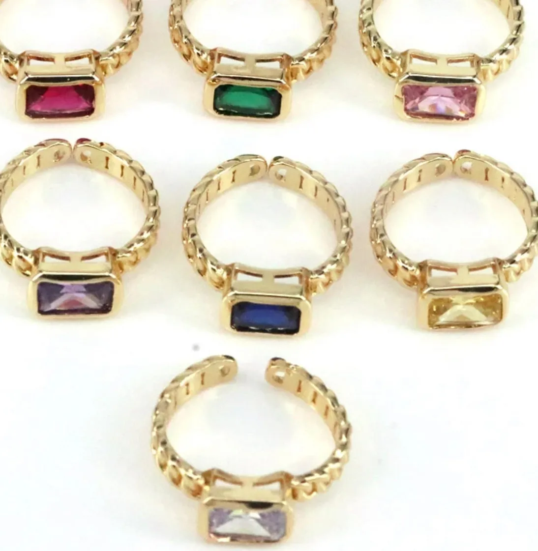 Gem Rings with Adjustable Fit