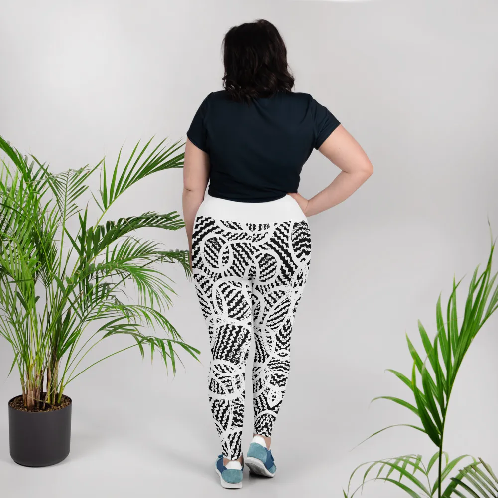 All-Over Print Plus Size Leggings Rain Rings