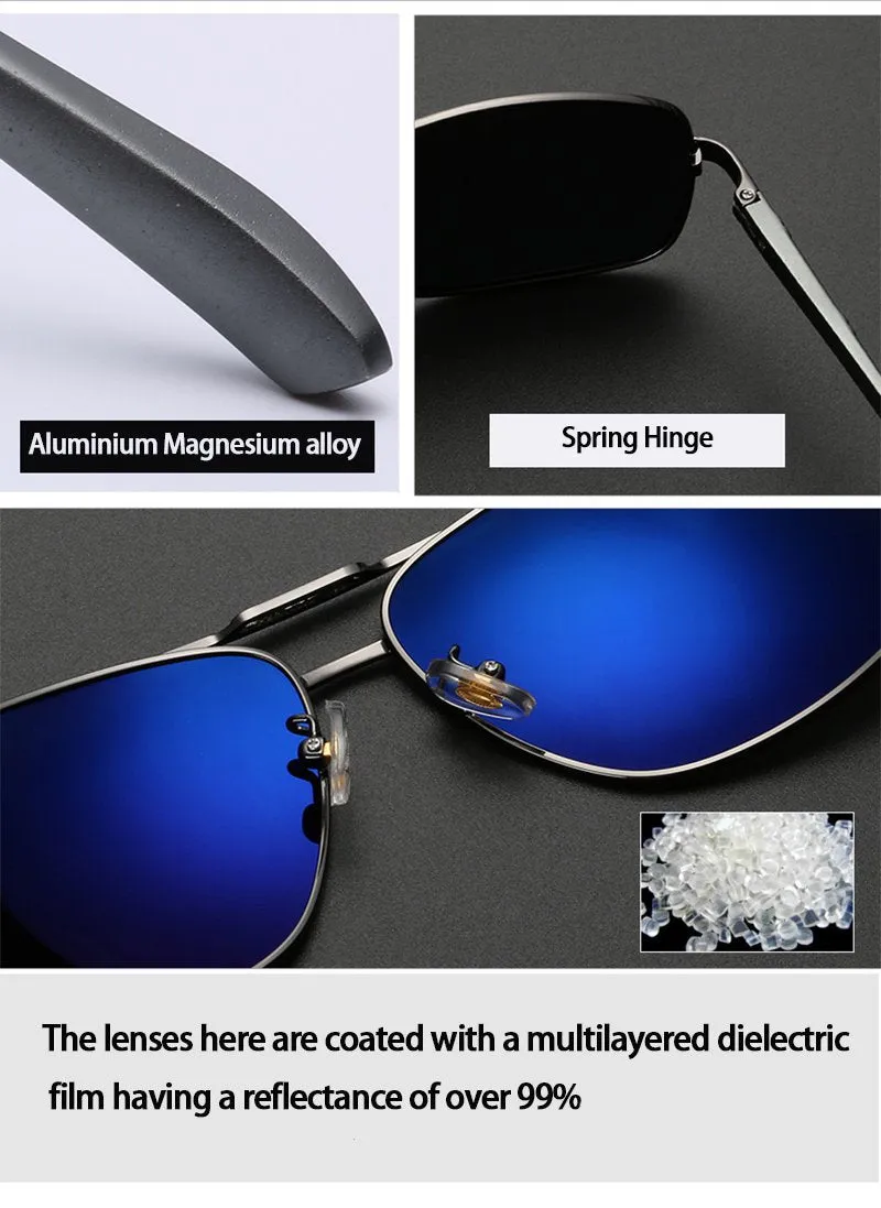 Men's Polarized Sunglasses with Mirror Coated Lens