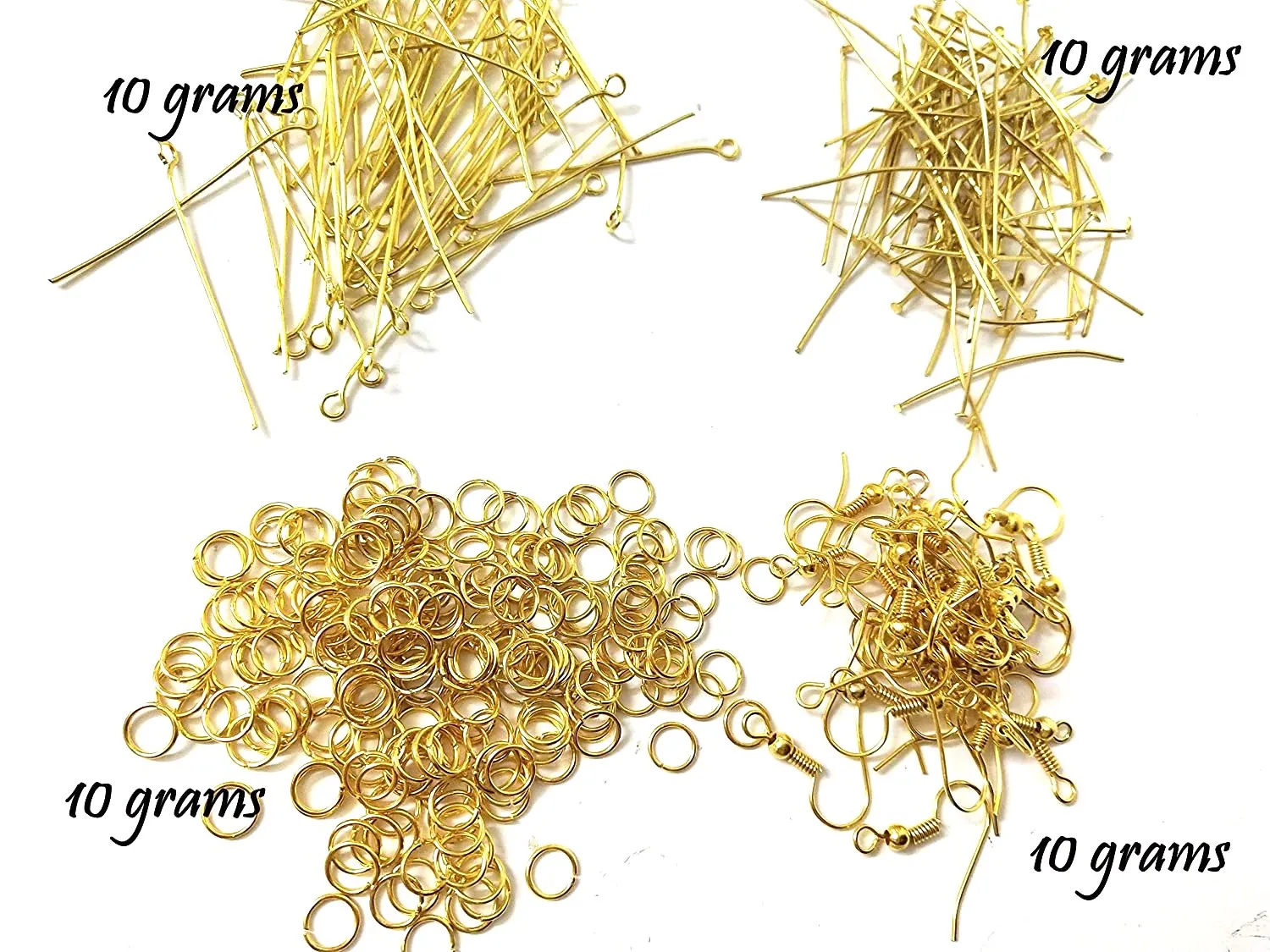 Vintage Gold Jewelry Crafting Set: Pins, Rings, and Hooks