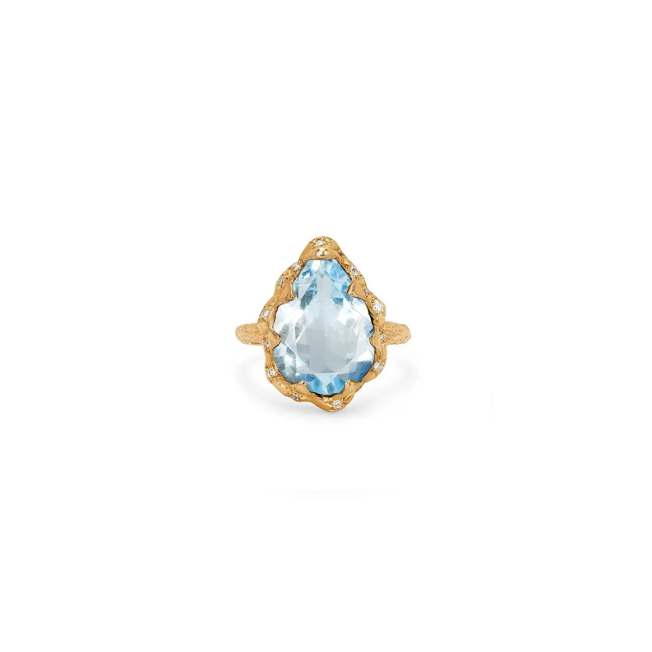 Aquamarine Ring with Diamonds