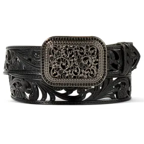 Ariat Women's Belt with Floral Cutouts in Black