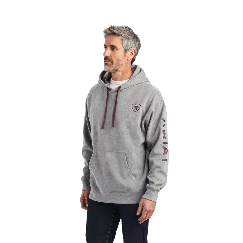 Heather Grey Hoodie with Ariat Logo for Men