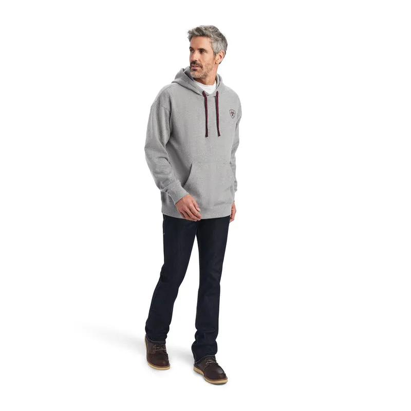 Heather Grey Hoodie with Ariat Logo for Men