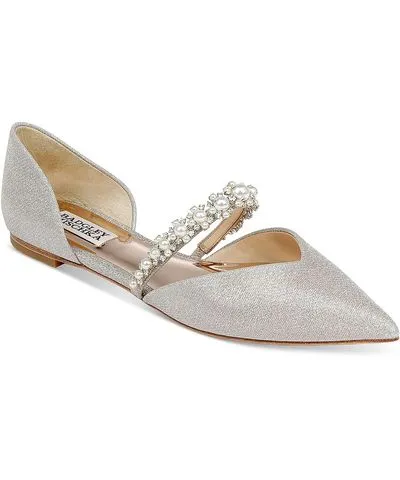 Badgley Mischka Natalia Women's Glitter Slip-On Ballet Flats