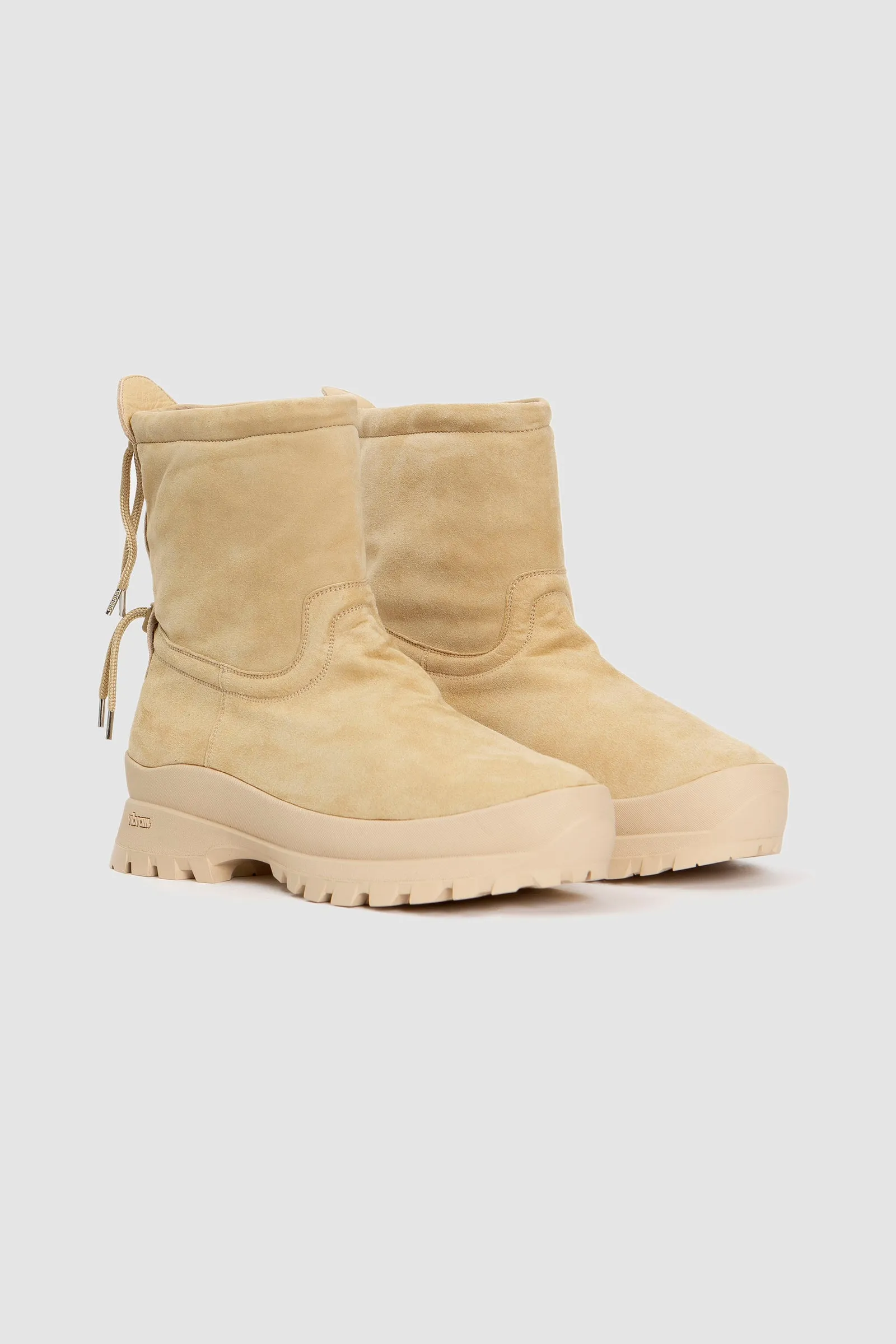 Stylish Auralee Cord Boots in Beige