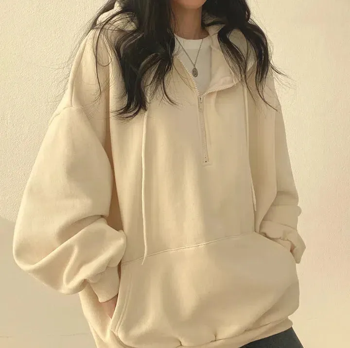 Oversized Zip Up Indie Hoodie