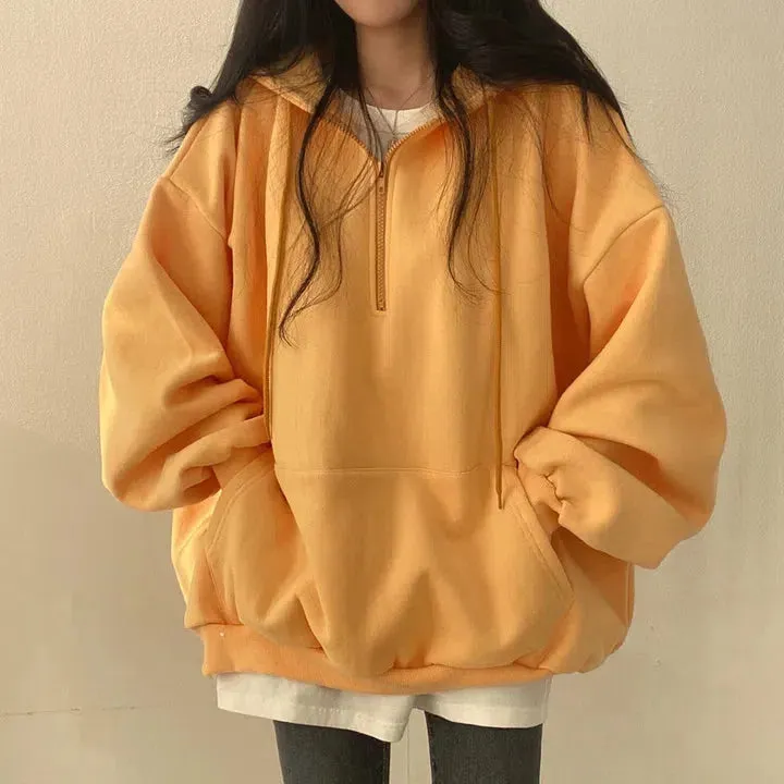 Oversized Zip Up Indie Hoodie