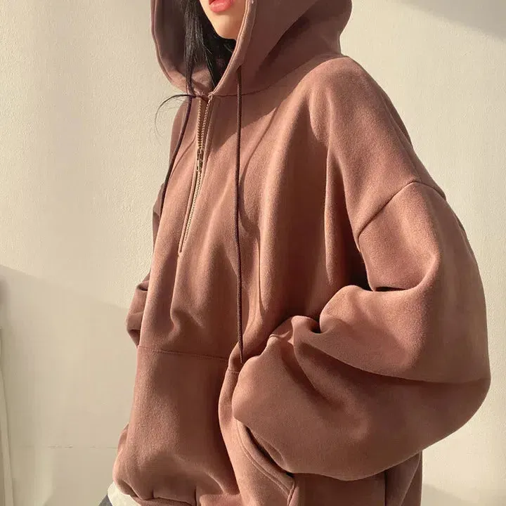 Oversized Zip Up Indie Hoodie