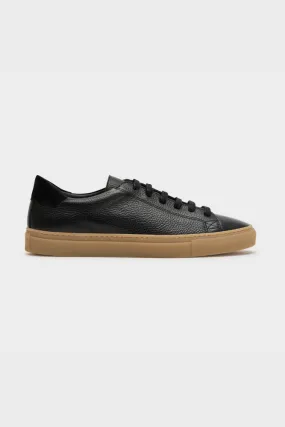 Black Leather Low Top Sneaker