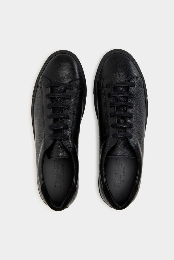 Black Leather Low Top Sneaker