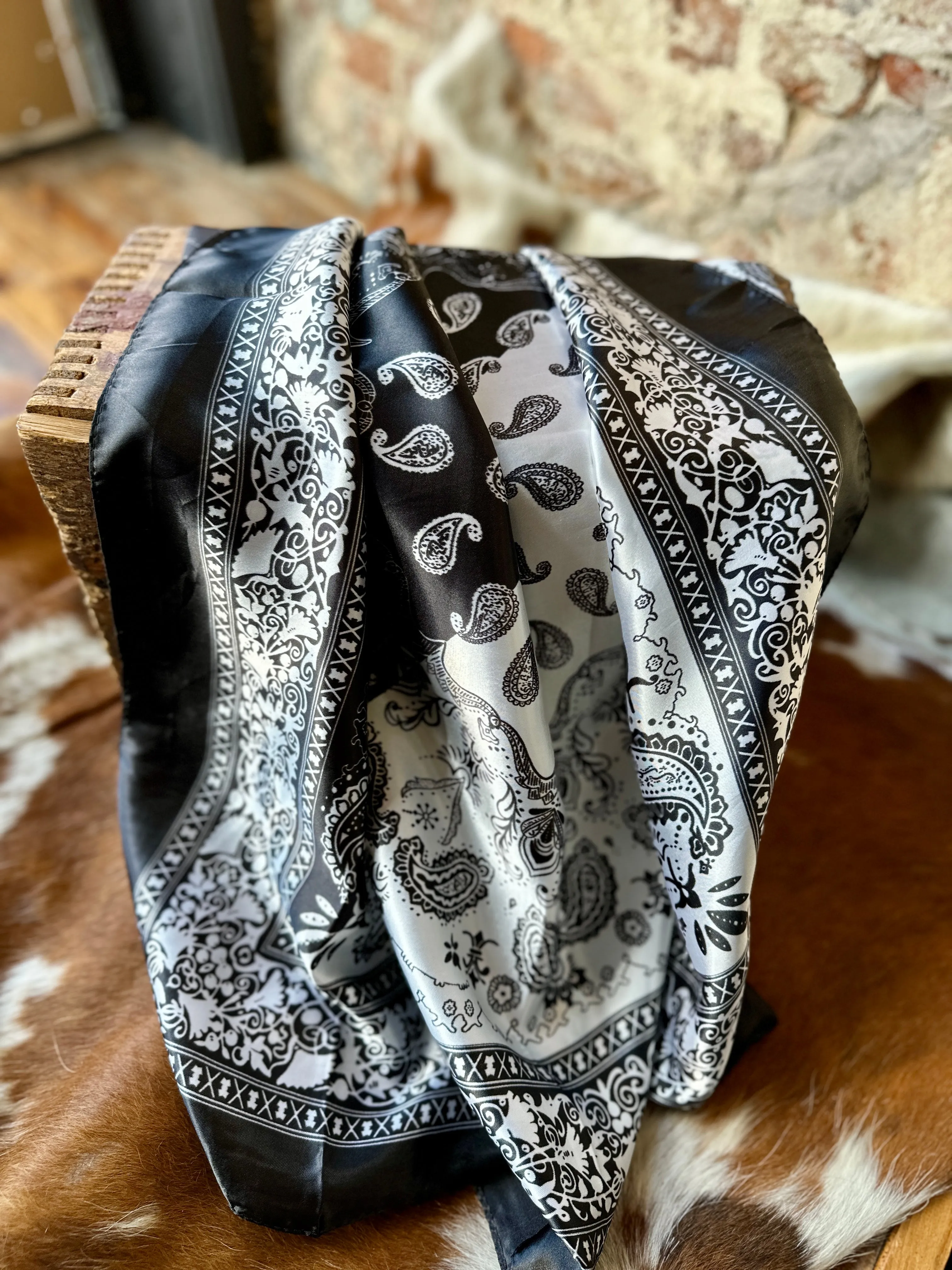 Black Paisley Wild Rag