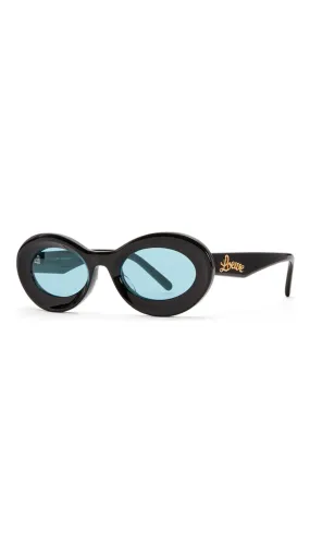 Black/Blue Acetate Loop Sunglasses