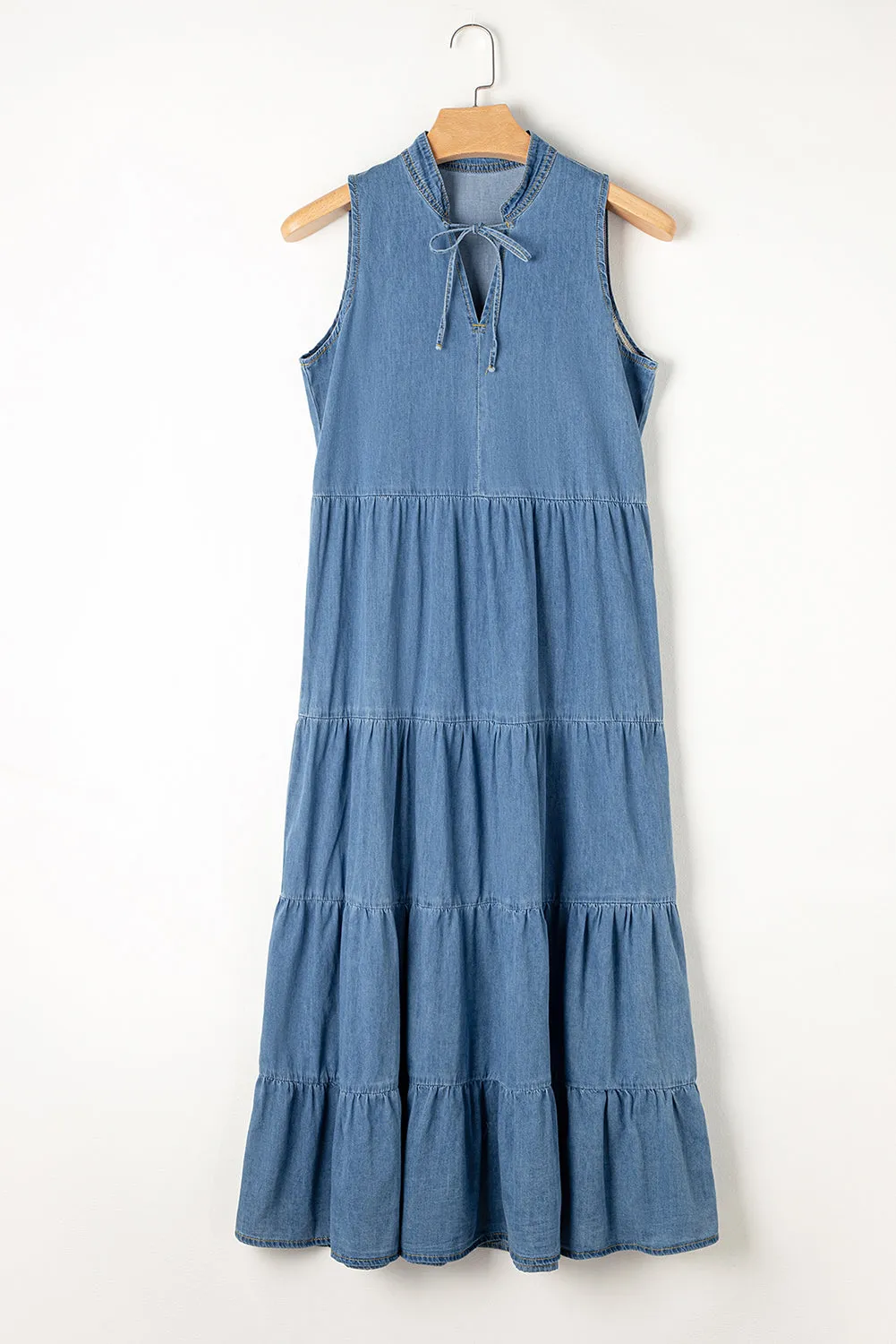 Blue Sleeveless Maxi Dress