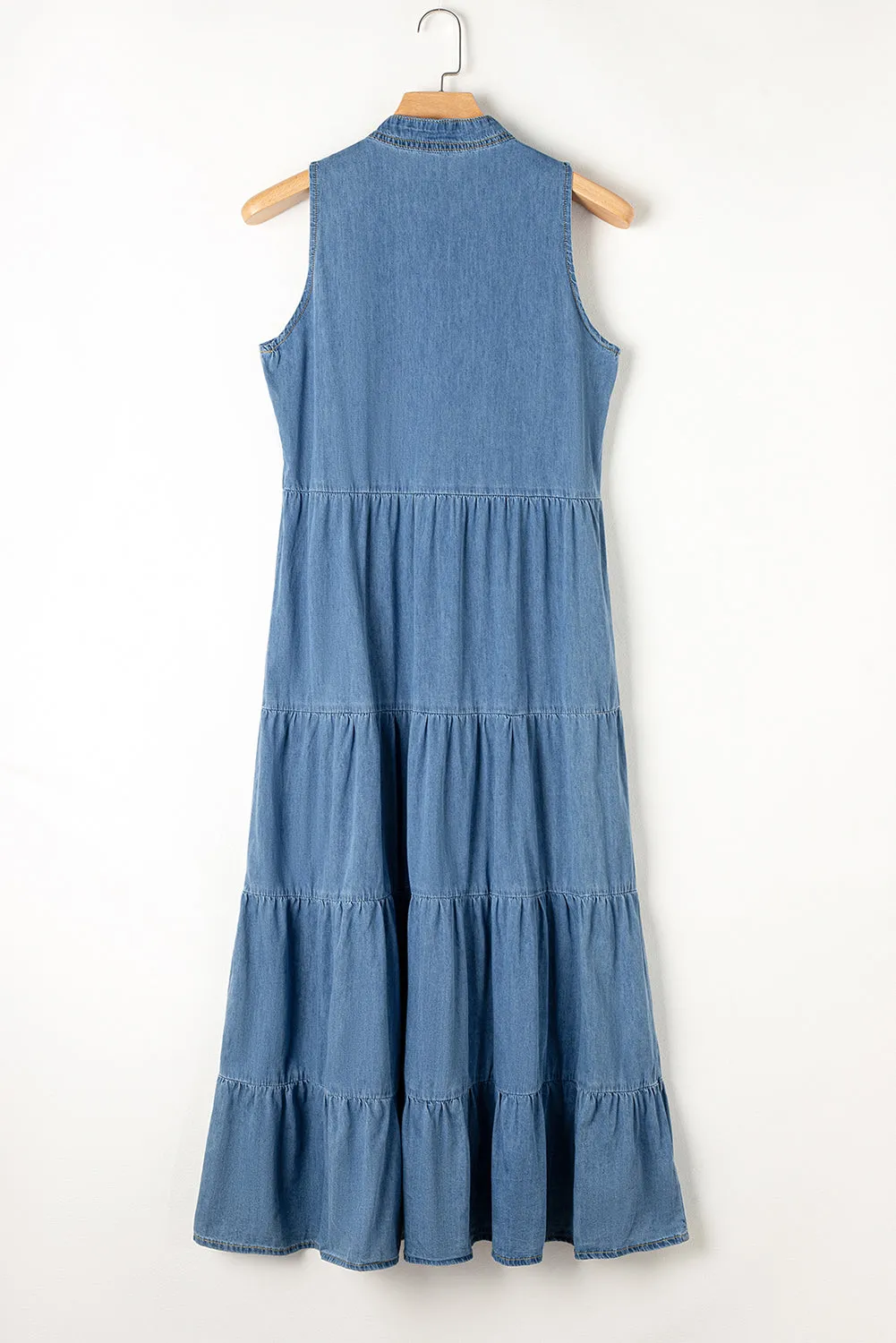 Blue Sleeveless Maxi Dress