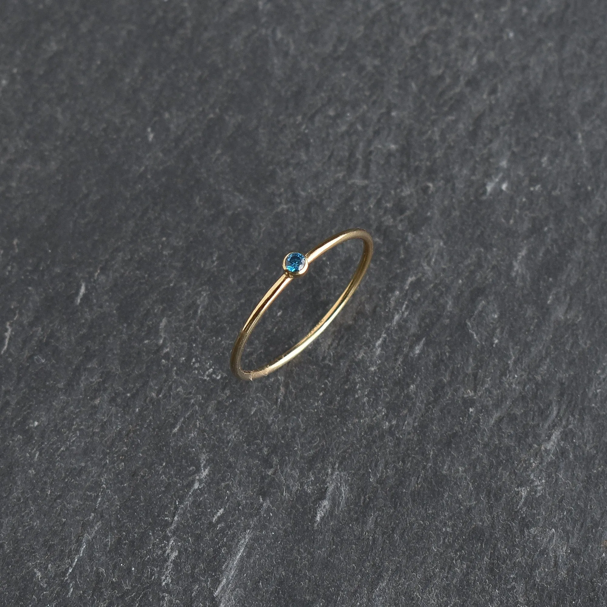 Blue CZ Stacking Ring Sapphire September Birthstone