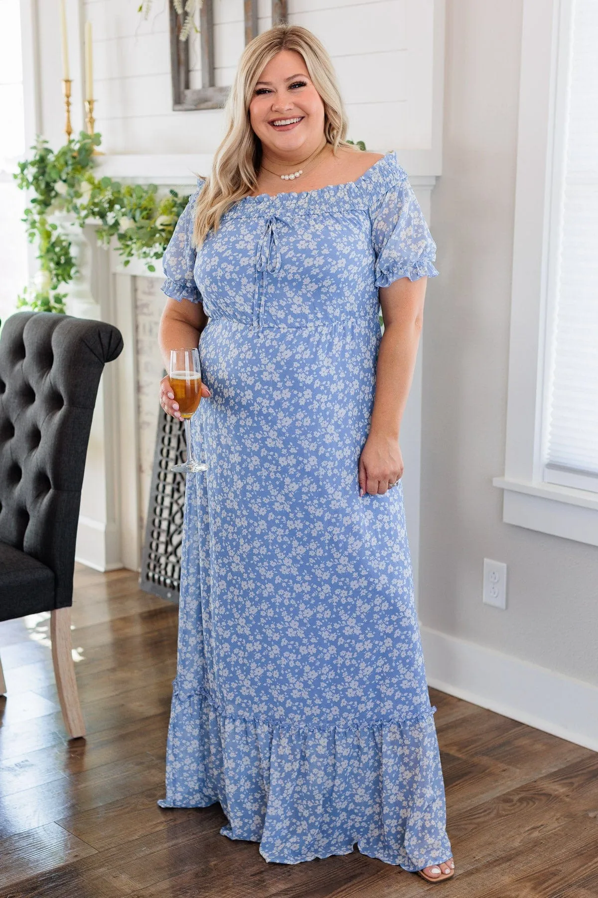 Maxi Dress Love Is In The Air - Blue