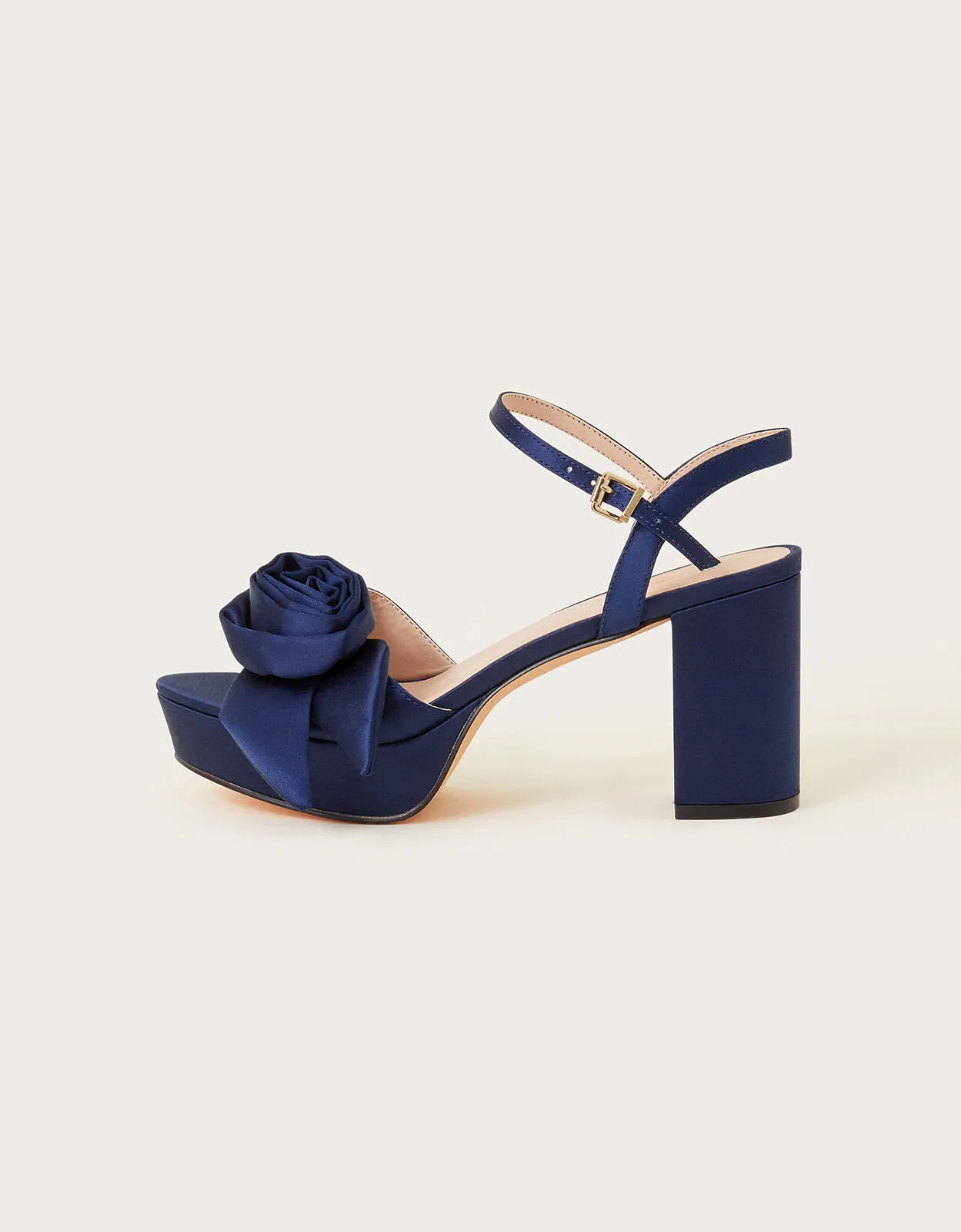 Blue Rosette Platform Heels