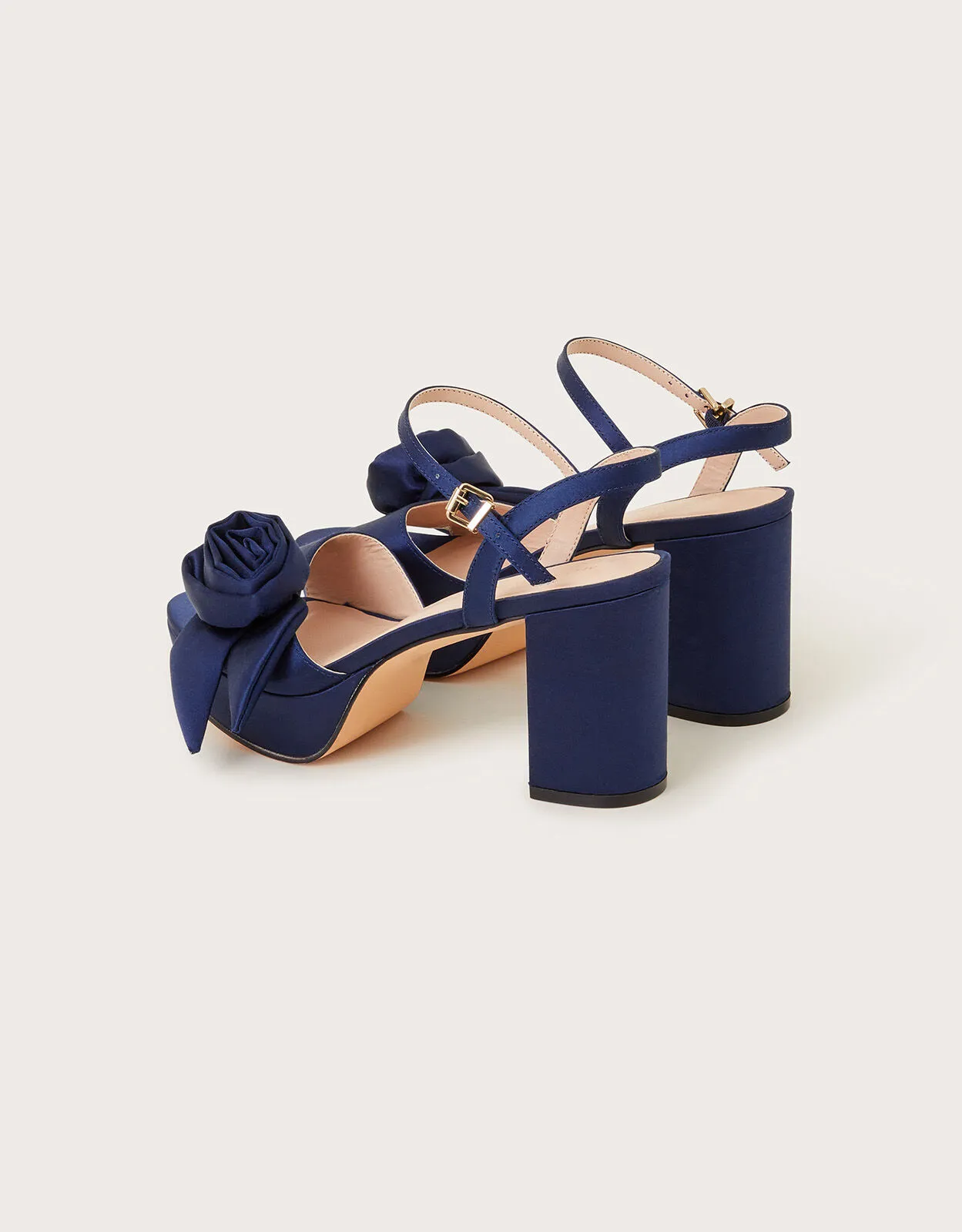 Blue Rosette Platform Heels