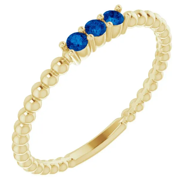 3-Ring Set featuring Blue Sapphire