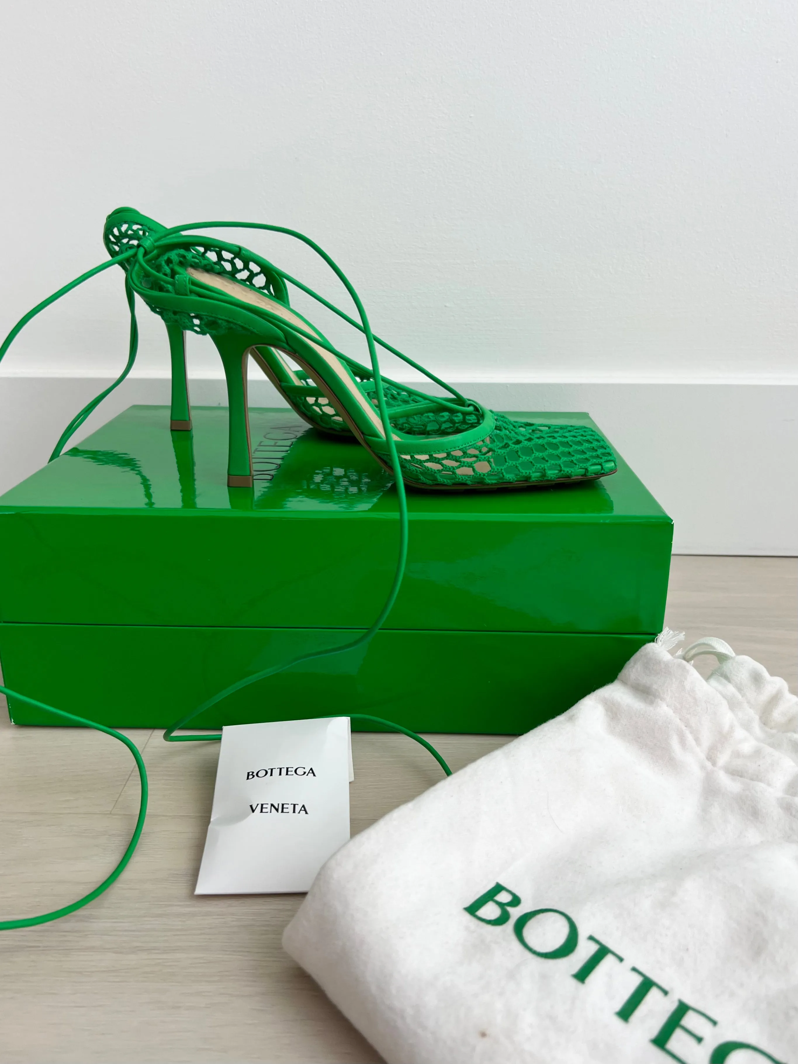 Green Stretch Heels by Bottega Veneta