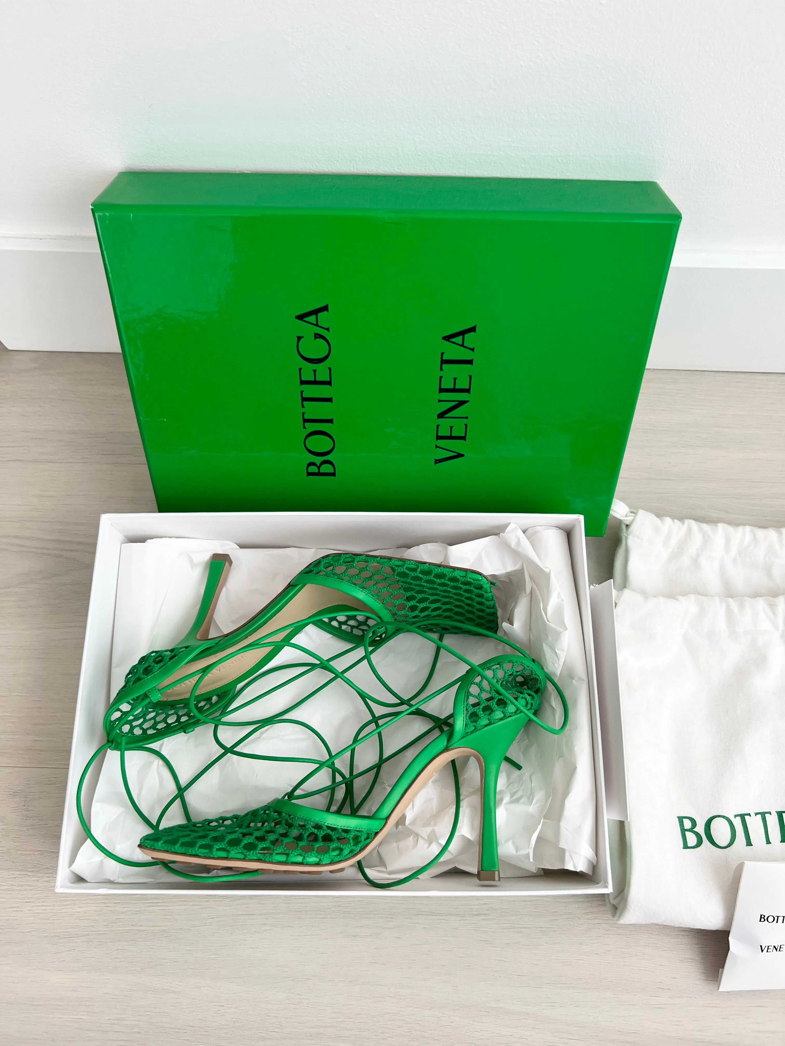 Green Stretch Heels by Bottega Veneta