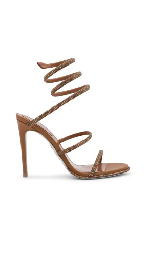 Brown Cleo Crystal Sandals