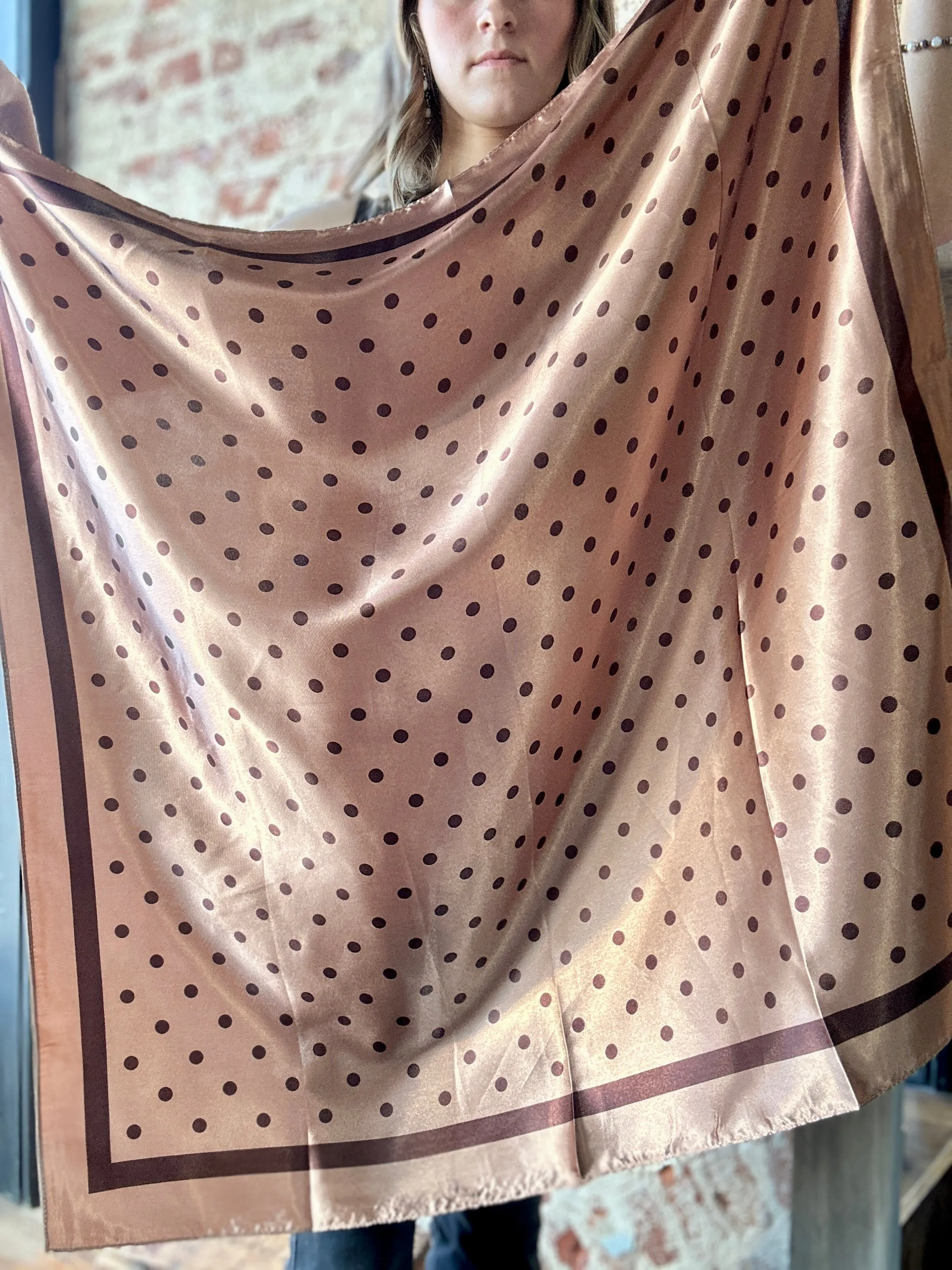 Brown Polka Dot Wild Rag