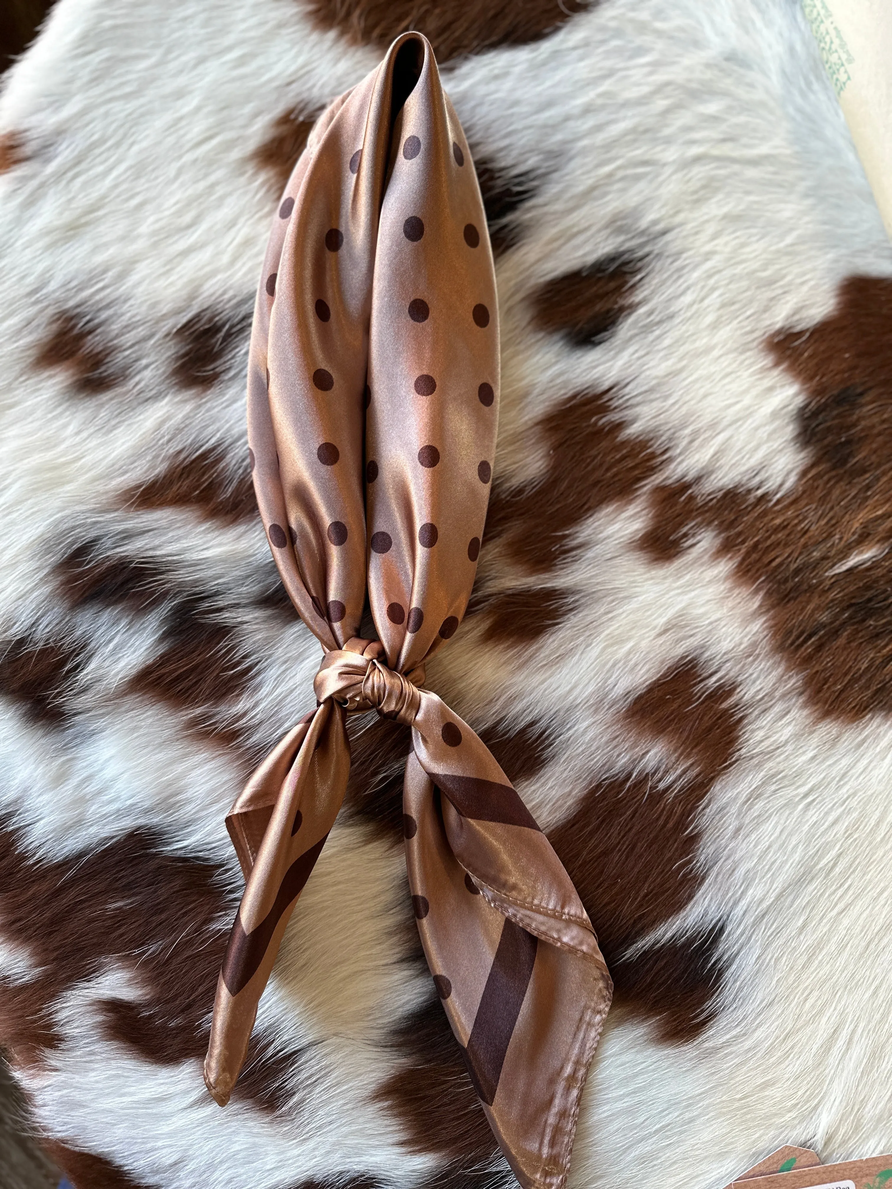 Brown Polka Dot Wild Rag