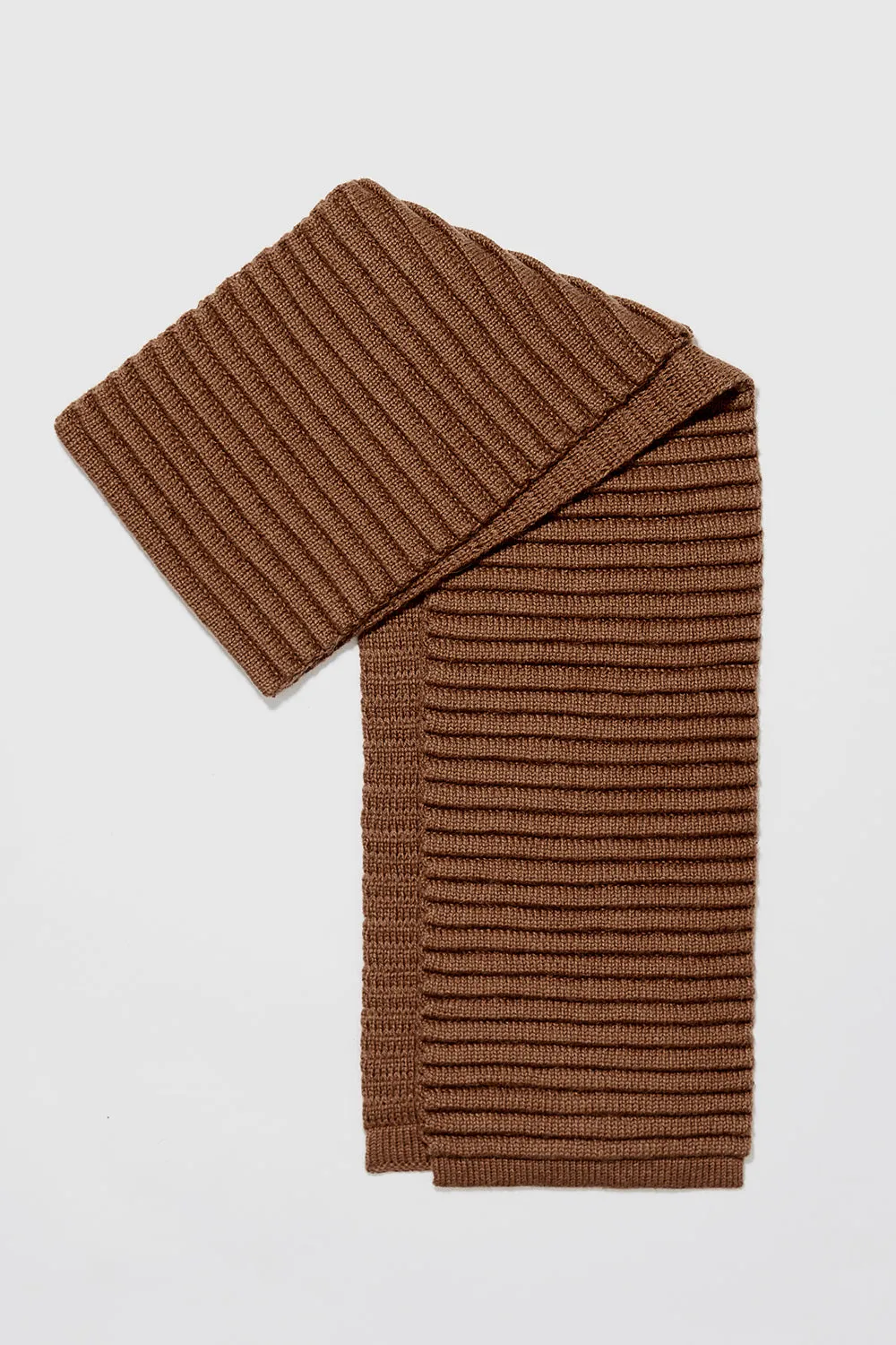 Sentaler Caramel Ribbed Scarf