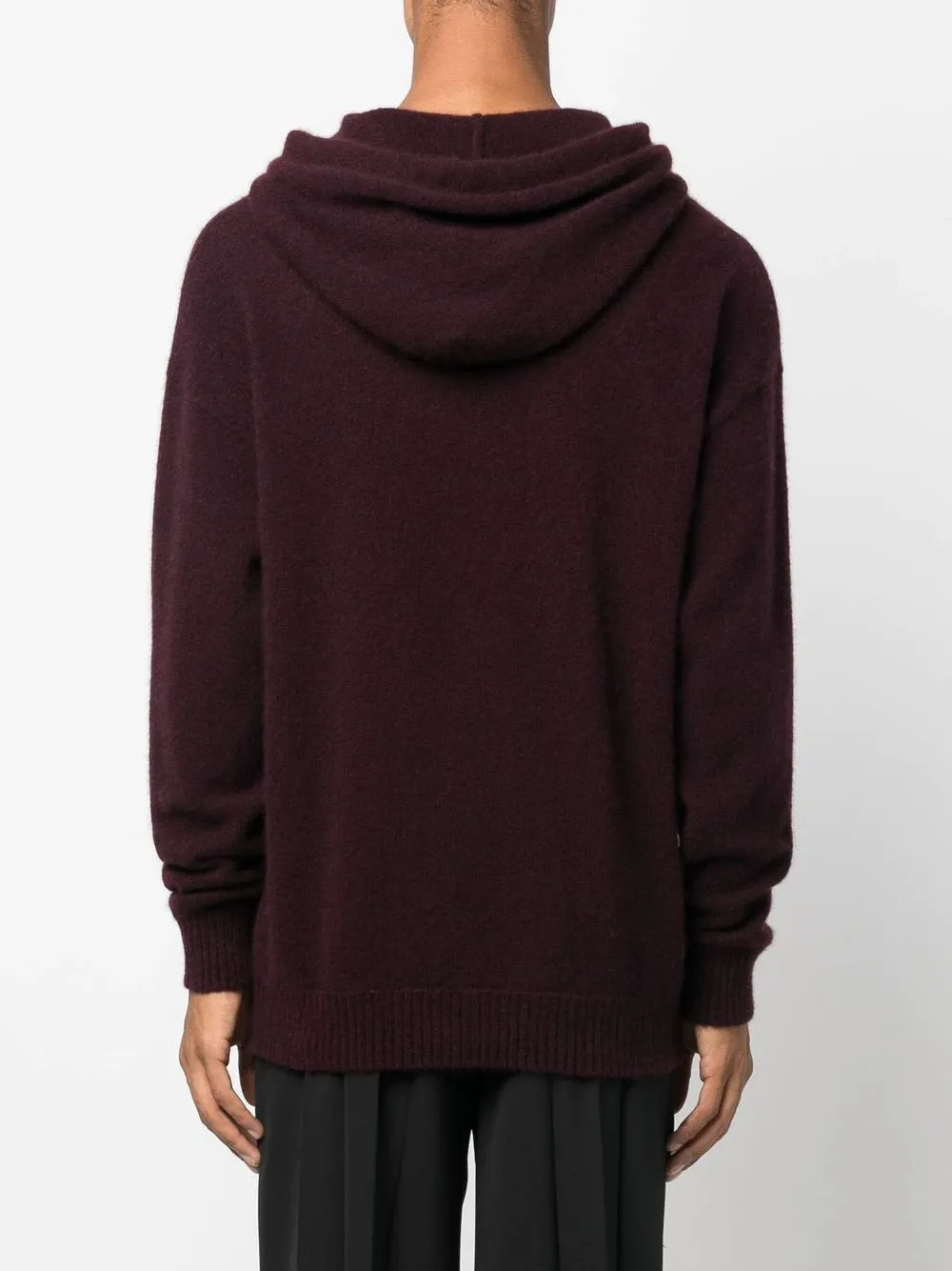 Drawstring Cashmere Knit Hoodie AMA