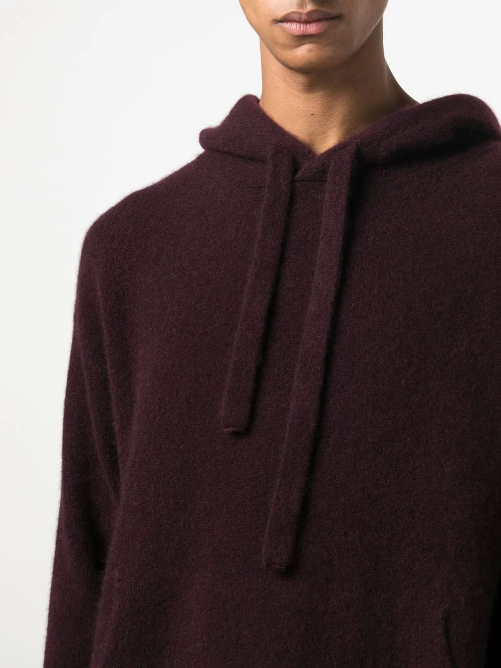 Drawstring Cashmere Knit Hoodie AMA