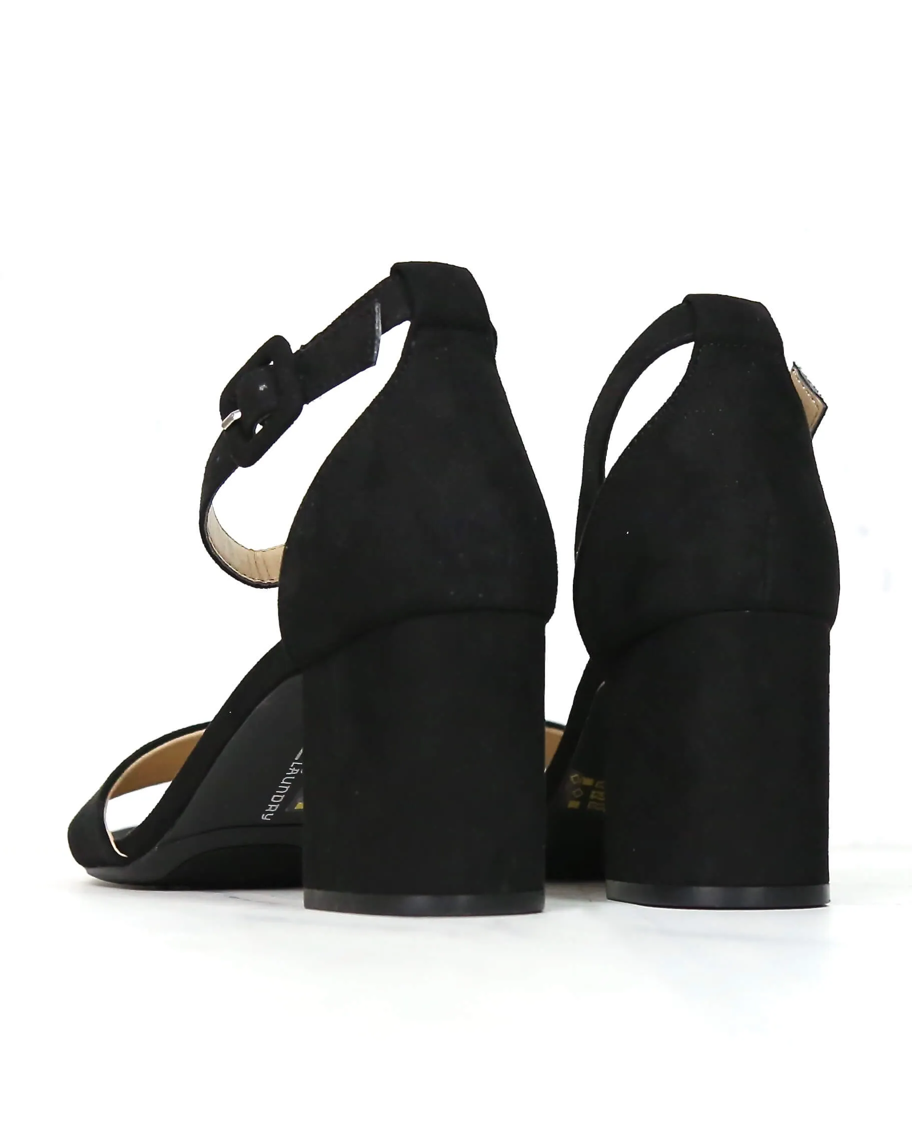 Black Jody Suede Ankle Strap Heels by Chinese Laundry