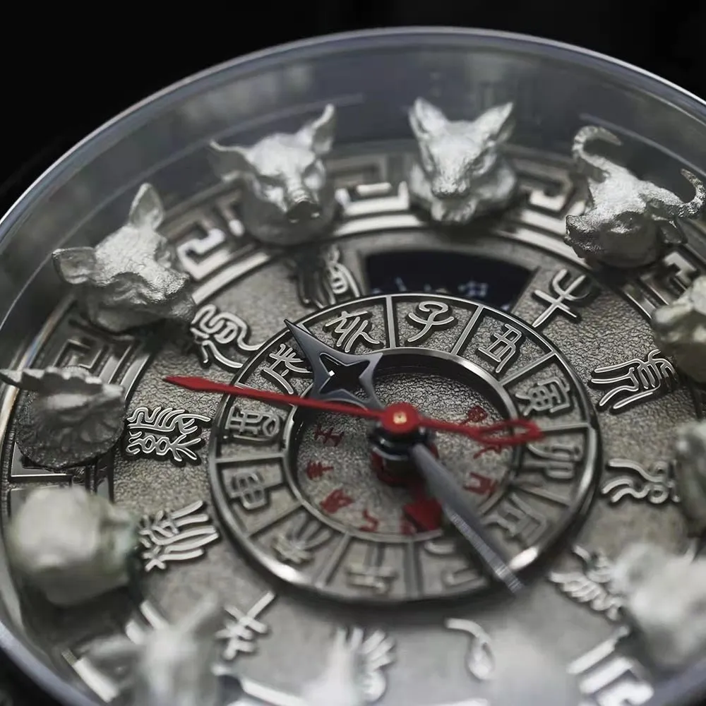 Men's GMT Chinese Zodiac Carving Automatic Mechanical Movement Watches