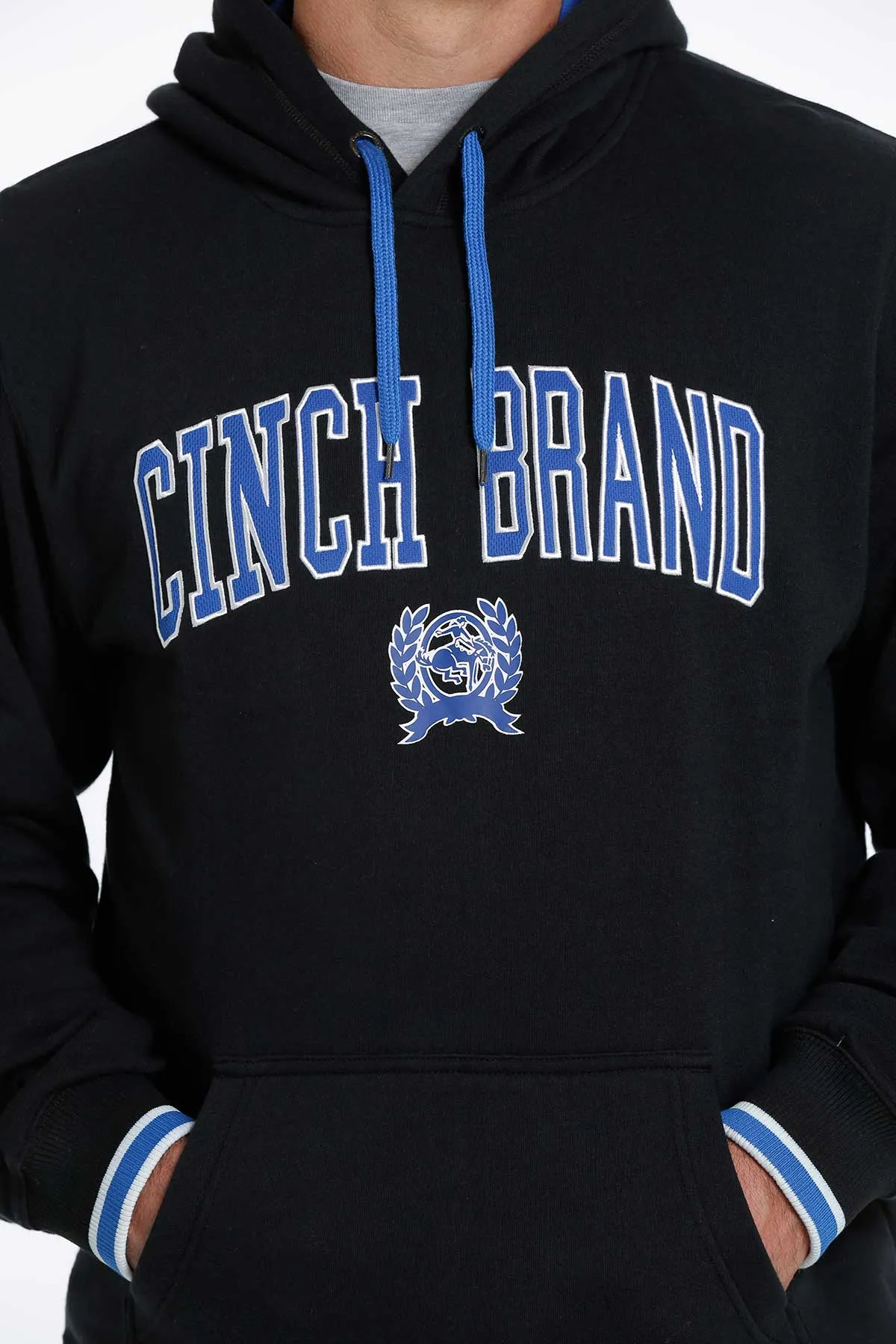 Cinch Men's Logo Hooded Sweatshirt in Solid Black