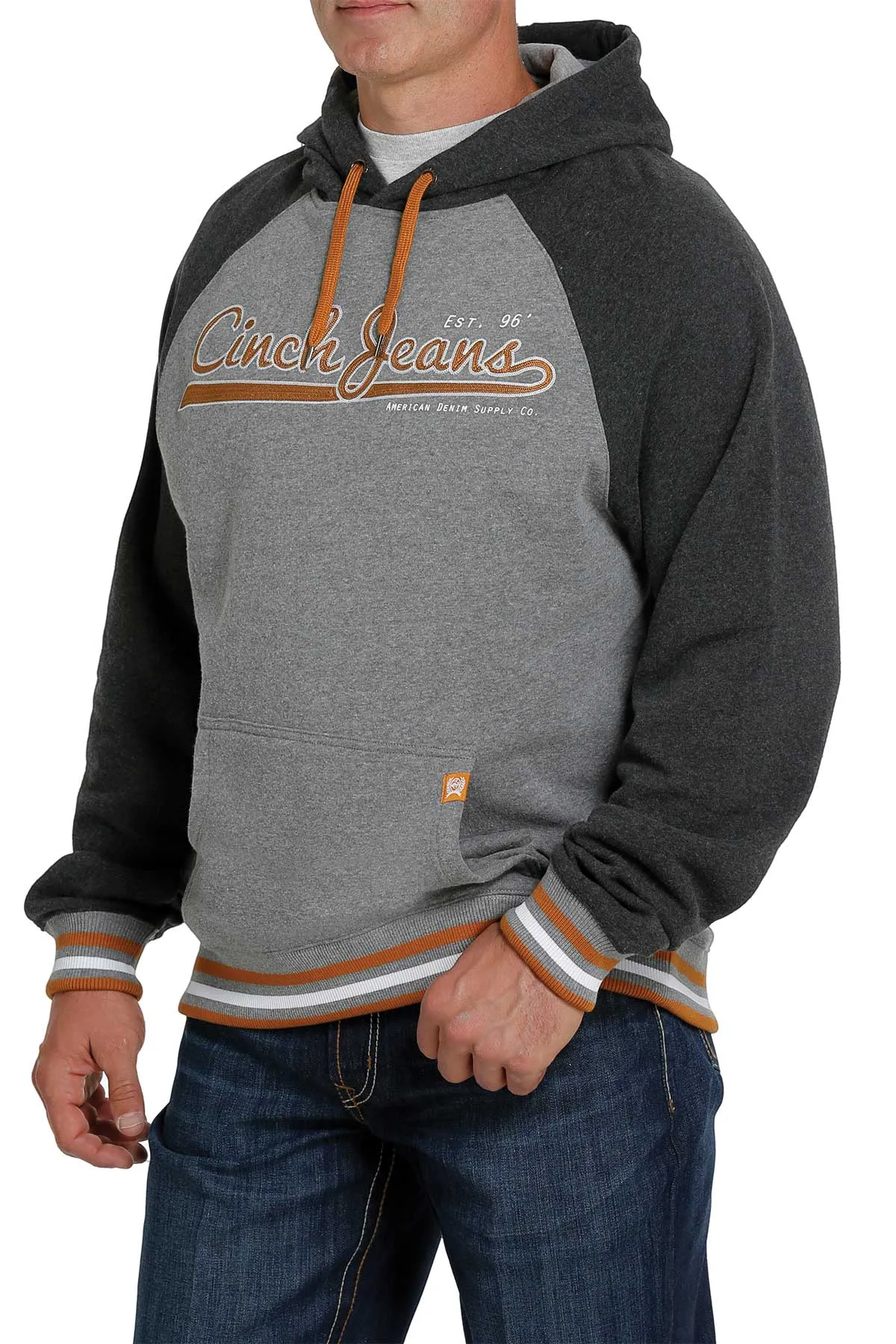 Cinch Men's Fleece Hoodie in Charcoal and Gray