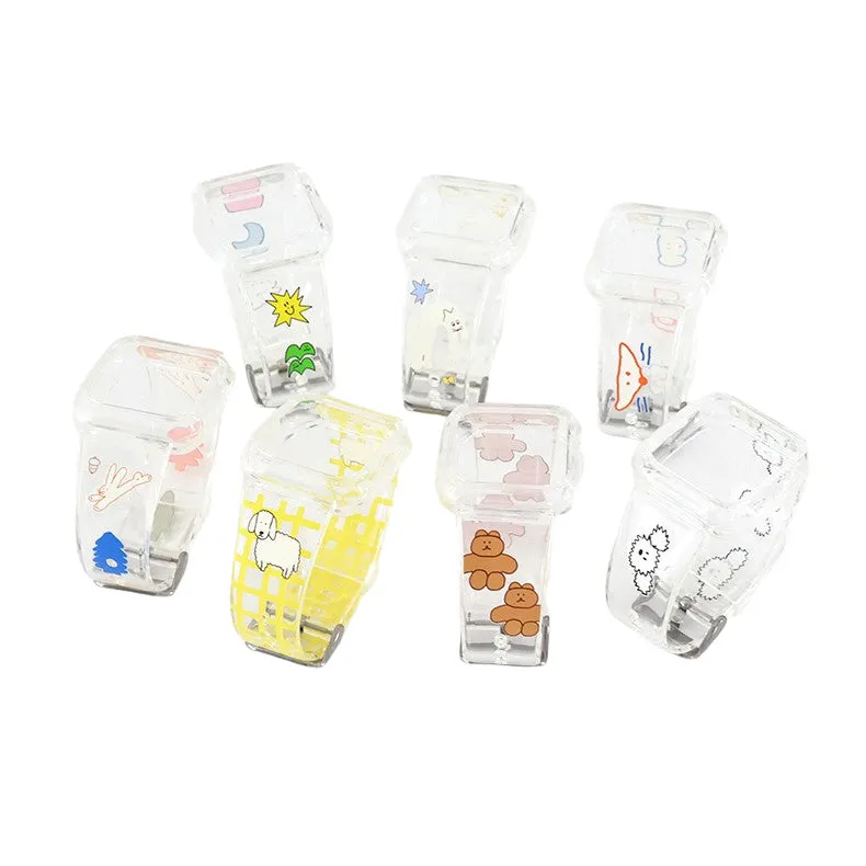 Clear TPU Bands Cute Characters Printed Straps for Apple Watches 38-40mm